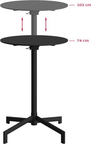 VEBA Versa terras/statafel ø60 cm (verstelbaar) - Zwart