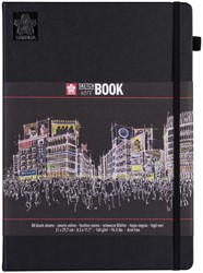 Schetsboek Sakura 80 zwarte vellen 140gr 210x297mm zwart