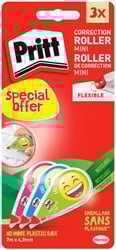 Correctietape Pritt mini flex 4,2mmx7m Emoji blister 2+1 gratis