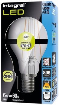 Ledlamp Integral E27 2700K warm wit 6.3W 806lumen