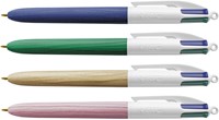 Balpen Bic 4kleuren wood medium assorti-3