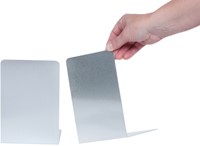 Boekensteun MAUL aluminium 12x12x17.5cm set 2 zilver-2