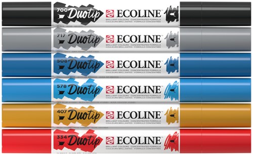 Duotip Talens Ecoline set à 6 stuks stadslandschap