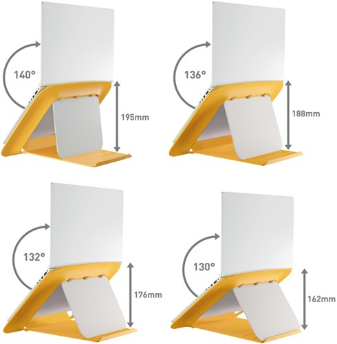 Laptopstandaard Leitz Ergo Cosy verstelbaar recyled geel-1