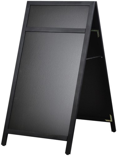 Krijt stoepbord Europel 660x1280mm DELUX zwart