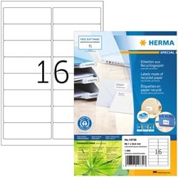 Etiket HERMA recycling 10730 99.1x33.8mm 1280stuks wit