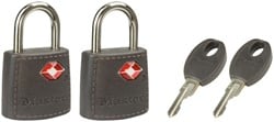 Hangslot Masterlock 2 gelijksluitend ABS cover TSA assorti in willekeurige kleur 30mm 2 stuks