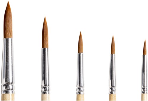 Penseel Qrea synthetisch haar set à 5 breedtes-4