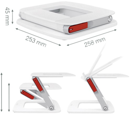 Laptopstandaard Leitz Ergo verstelbare multihoek wit-3