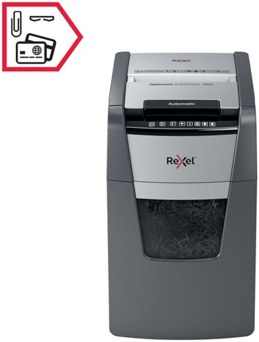 Papiervernietiger Rexel Optimum Auto+ 130X P4 snippers 4x28mm-11