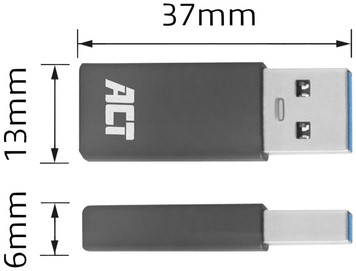 Usb Acitt Adapter ACT USB-A naar USB-C USB 3.2 Gen.1 - Datas Kantoor Kompleet
