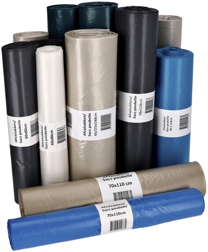 Afvalzak Cleaninq 50x55cm HDPE T15 25L transparant rol à 50 stuks-2