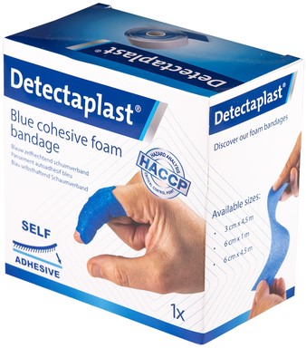 Foamverband blauw Detectaplast 6cmx4,5m