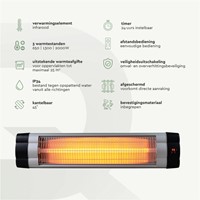 Terrasverwarmer BRASQ PHW200 hangend elektrisch met afstandbediening-3