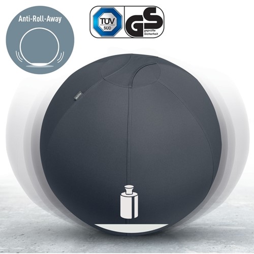 Actieve zitbal Leitz Ergo 75cm anti-rol donkergrijs-11