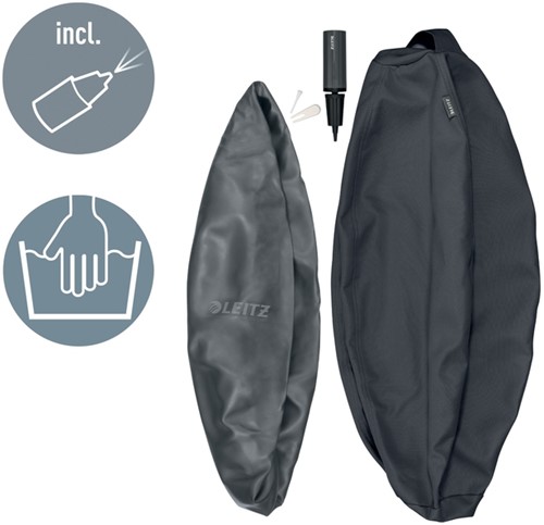 Actieve zitbal Leitz Ergo 75cm anti-rol donkergrijs-4