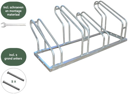 Fietsenrek BRASQ  4 fietsen BS400 zilver-1