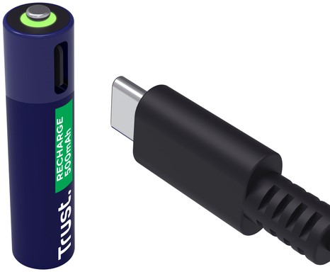 Batterij Trust USB-C oplaadbaar AAA 4 stuks-2