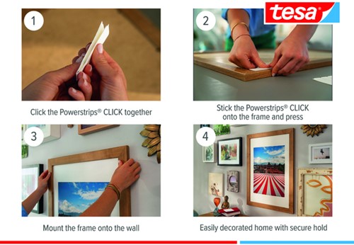Kleefstip tesa Powerstrips Click Medium 16 paar wit-2