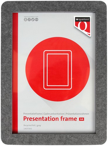 Presentatieframe Quantore A4 gerecycled vilt grijs