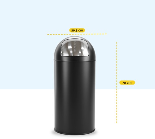 Afvalbak BRASQ Push Bin PB230+ 30 liter zwart-2