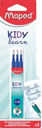 Balpenvulling Maped Kidy uitwisbaar medium blauw blister à 3 stuks