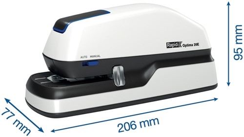 Nietmachine Rapid Optima 20E elektrisch 20vel wit/zwart-2