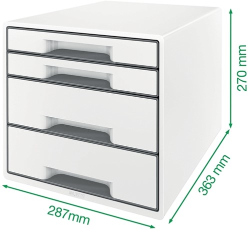 Ladenblok Leitz WOW CUBE A4 maxi 4 laden wit/grijs-7