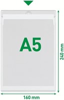 Insteekmap U-model Leitz Premium met ophangoog 0.20mm PVC A5 transparant 50 stuks-3