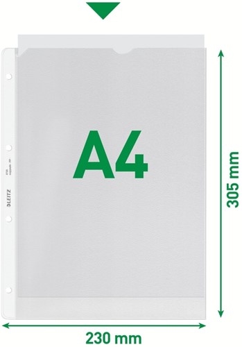 Showtas Leitz Premium copy safe 0.13mm 4-gaats PP A4 transparant 100 stuks-2