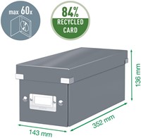 DVD-opbergdoos Leitz Click & Store WOW  gerecycled karton 206x147x352mm zwart-5
