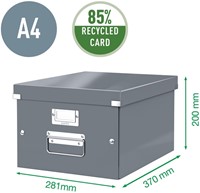Opbergdoos Leitz Click & Store WOW middel gerecycled karton 281x200x370mm wit-4