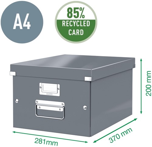 Opbergdoos Leitz Click & Store WOW middel gerecycled karton 281x200x370mm wit-6
