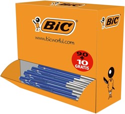 Balpen Bic M10 medium blauw doos 90+10 gratis