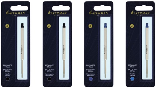 Balpenvulling Waterman medium blauw blister à 1 stuk-3