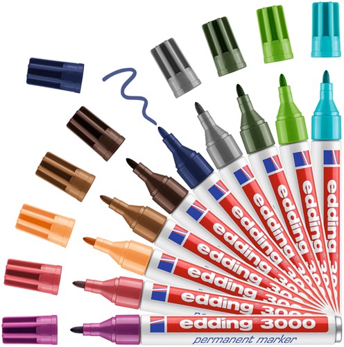 Viltstift edding 3000 rond 1.5-3mm karmijnrood-2
