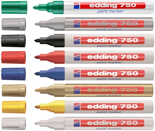 Paintmarker edding 750 op oliebasis 2-4mm wit blister à 1 stuk-3