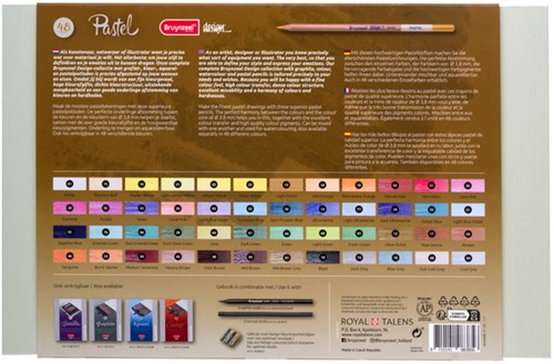 Pastelpotlood Bruynzeel Design met luxe bewaardoos assorti 48 stuks-3