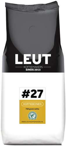 Koffiebonen LEUT #27, 90% Arabica en 10% Robusta, zak 750 gram