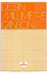 Millimeterpapier Canson bruingeel bedrukt 50vel 72gr A3 wit