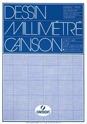 Millimeterblok Canson A3 blauw 50 vel