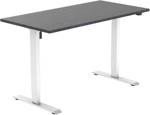 Euroseats elektrisch verstelbaar zit-sta bureau (1 motorig) - 160 x 80 cm - Shadow Eik (T608) - Wit (RAL9016)