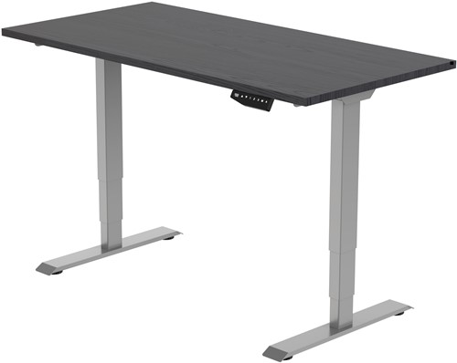 Euroseats elektrisch zit-sta bureau  - 140 x 80 cm - Shadow Eik (T608) - Grijs (RAL7045)
