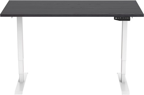 Euroseats elektrisch zit-sta bureau  - 140 x 80 cm - Shadow Eik (T608) - Wit (RAL9016)-2