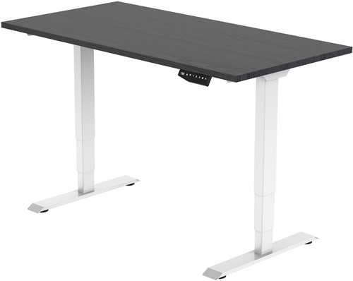 Euroseats elektrisch zit-sta bureau  - 140 x 80 cm - Shadow Eik (T608) - Wit (RAL9016)