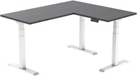 Euroseats elektrisch zit-sta hoekbureau 180 x 180 cm - Shadow Eik (T608) - Wit (RAL9016)