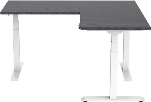 Euroseats elektrisch zit-sta hoekbureau 180 x 180 cm - Shadow Eik (T608) - Wit (RAL9016)-2