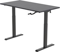 Euroseats zit-sta bureau Slinger - 140 x 80 cm - Shadow Eik (T608) - Zwart (RAL9005)