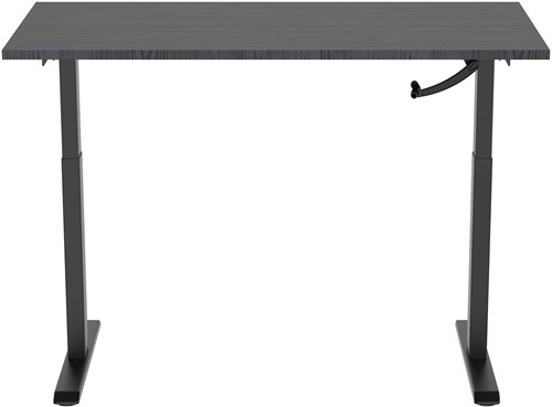 Euroseats zit-sta bureau Slinger - 140 x 80 cm - Shadow Eik (T608) - Zwart (RAL9005)-2