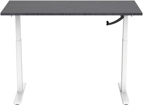 Euroseats zit-sta bureau Slinger - 180 x 80 cm - Shadow Eik (T608) - Wit (RAL9016)-2